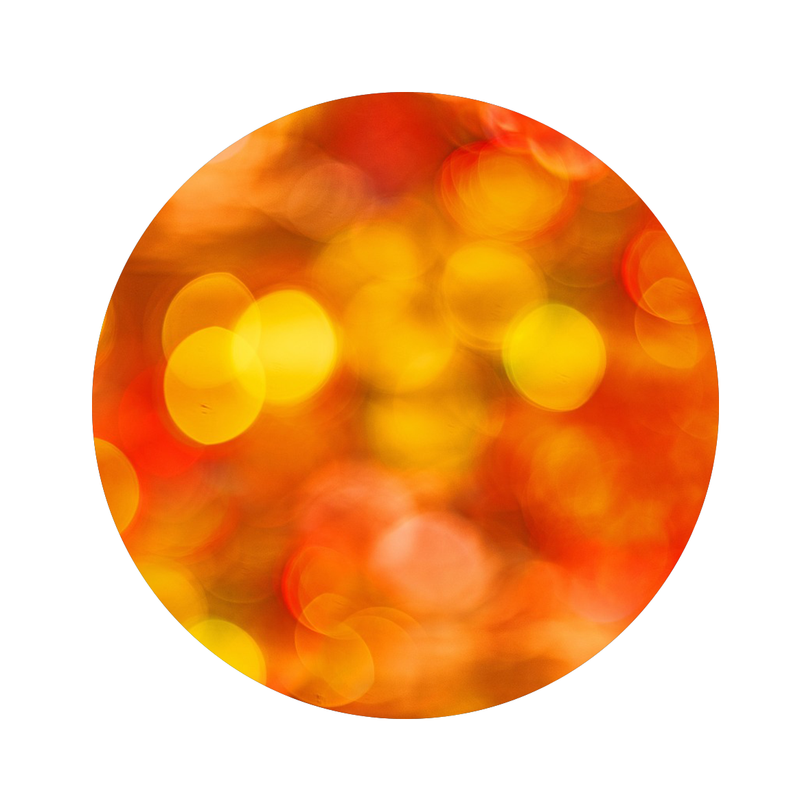 warme Lichtpunkte in Gelb, Rot, Orange